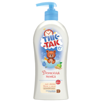 Тик-Так детская пенка для волос и тела с яблоком 350 мл 
