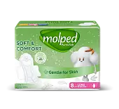 Molped ультратонкие прокладки pure soft с крылышками супер 8 шт
