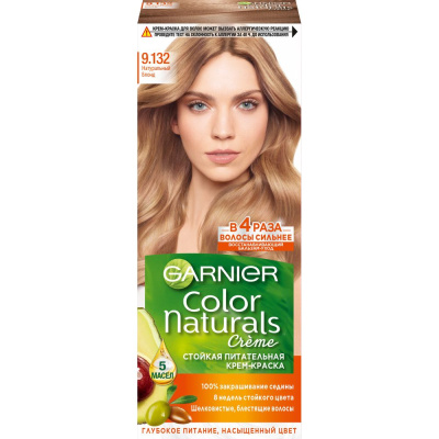 Garnier стойкая питательная крем краска для волос color naturals оттенок 9.132 натуральный блонд 