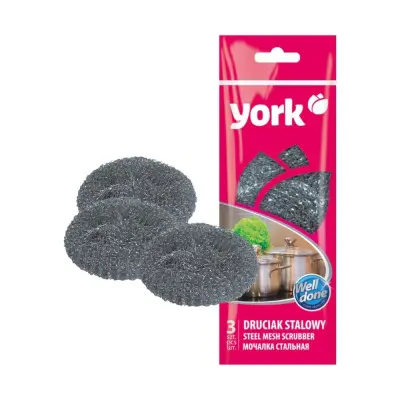 York губка из нержавеющей стали 3 шт 
