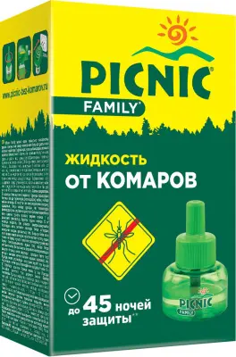 Picnic жидкость от комаров 45 ночей 30 мл 