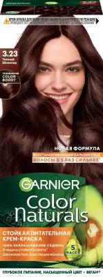 Garnier стойкая питательная крем краска для волос color naturals оттенок 3.23 темный шоколад 
