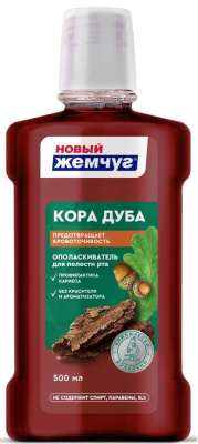 Новый Жемчуг ополаскиватель для полости рта кора дуба 500мл 