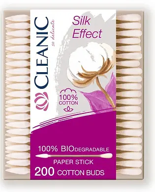 Cleanic Effect ватные палочки гигиенические в бумажной прямоугольной коробке 200 шт