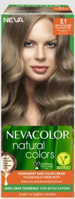 Nevacolor Natural Colors стойкая крем краска для волос 8.1 пепельный светлый блондин 