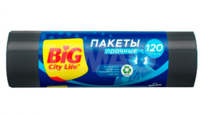 BIG City Пакеты для мусора HD 70*106 см 120л черные10 шт 