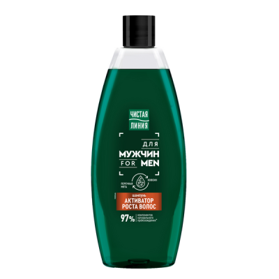Чистая Линия шампунь для мужчин для активации роста волос с перечной мятой и кофеином 600 мл 
