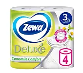 Zewa туалетная бумага 3 х слойная ромашка 4 шт