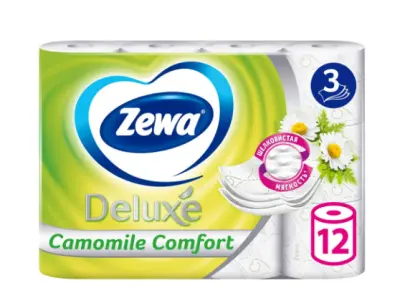 Zewa туалетная бумага 3 х слойная ромашка 12 шт 