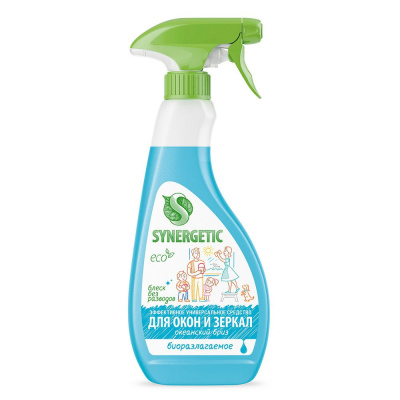 Synergetic средство биоразлагаемое для мытья окон зеркал мониторов и стеклянных поверхностей океанский бриз триггер 500 мл 