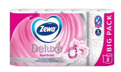 Zewa туалетная бумага 3 х слойная орхидея 8 шт 