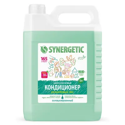 Synergetic кондиционер ополаскиватель для белья реликтовый лес 5 л 165 стирок 