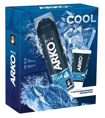 Arko men подарочный набор пена для бритья cool 200 мл и крем после бритья cool 50 мл