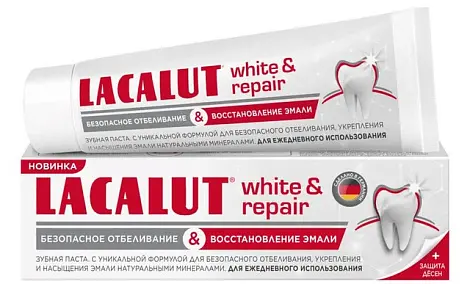 Lacalut зубная паста для осветления эмали White и 75мл