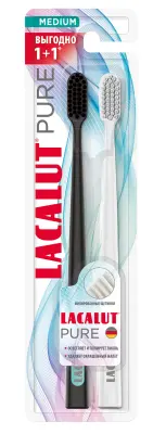 Lacalut зубная щетка pure средней жесткости 1+1 