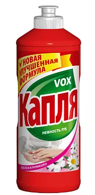 КАПЛЯ средство для мытья посуды нежность рук фито эффект хлопок и ромашка 500 г