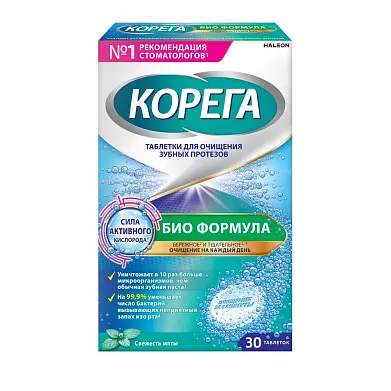 Корега био формула таблетки мятная свежесть 30 шт