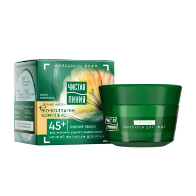 Чистая Линия ночной крем для лица лифтинг эффект от 45 лет арника и жимолость 45 мл 