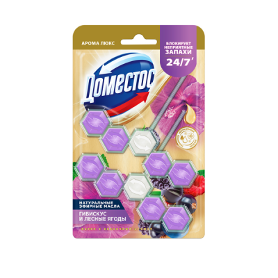 Доместос арома люкс дуо арома блок для очищения унитаза сказочный аромат блокировка неприятного запаха 2 х 50 гр 