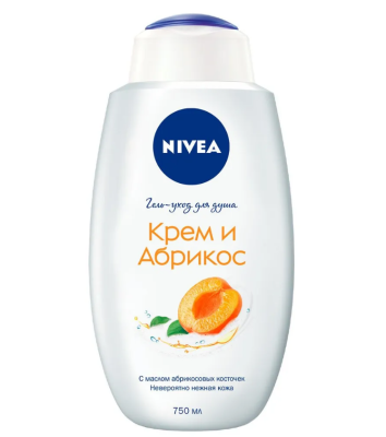 Nivea гель уход для душа крем абрикос 750 мл 