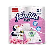 Familia Plus туалетная бумага весенний цвет двухслойная 4 шт