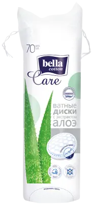 Ватные подушечки BELLA с экстрактом алоэ 70шт 
