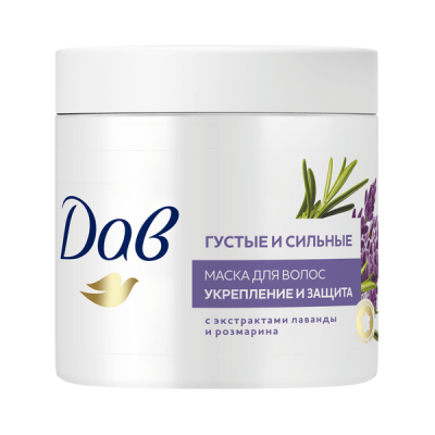 Дав густые и сильные маска для волос укрепляющая и защищающая лаванда и розмарин 500 мл 