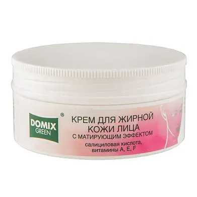 Domix крем для жирной кожи лица с матирующим эффектом с салициловой кислотой витаминами, E, 75 мл