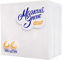 Мягкий Знак салфетки 1 слойные белые 100 л