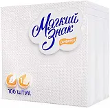 Мягкий Знак салфетки 1 слойные белые 100 л