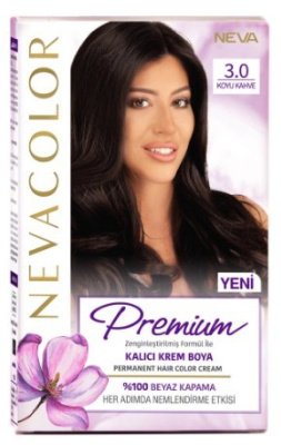Nevacolor PRЕMIUM стойкая крем краска для волос 3.0 DARK BROWN темный кофе 