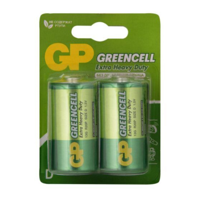 GP батарейки greencell D/LR20 2 шт 