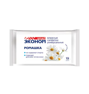 Эконом smart №15 влажные салфетки ромашка 