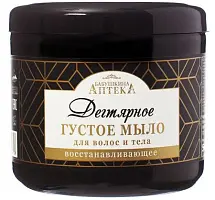 Бабушкина Аптека густое мыло для волос и тела дегтярное 500 мл