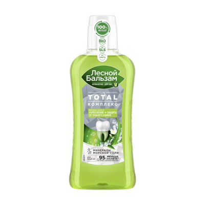 Лесной бальзам ополаскиватель для полости рта total комплекс природная свежесть с алоэ и белым чаем 400 мл 