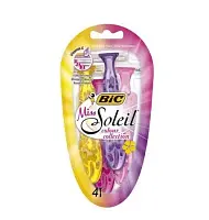 Bic станки одноразовые miss soleil colour 4 шт с тремя лезвиями