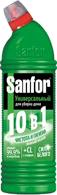 Sanfor средство для чистки и дезинфекции 10 в1 зеленое яблоко 750 мл