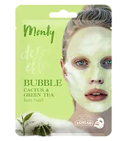 Monty пузырьковая маска детокс эффект зеленый чай и кактус