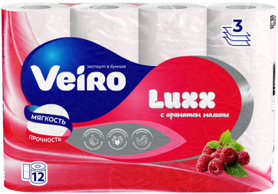 Veiro туалетная бумага luxoria 3 х слойная aroma 12 шт 