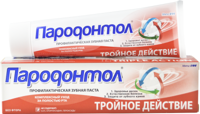 Пародонтол зубная паста тройное действие 124 г 