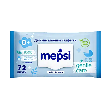 Mepsi влажные детские салфетки care с клапаном 72 шт