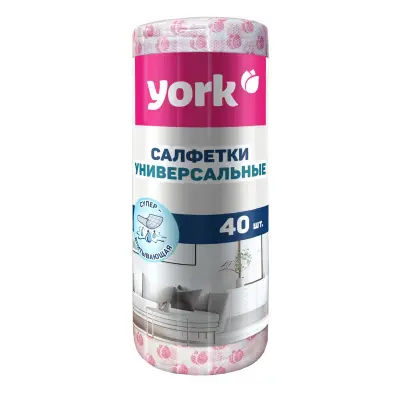 York салфетки вискозные тюльпан премиум в рулоне 40 шт 25х40 см 