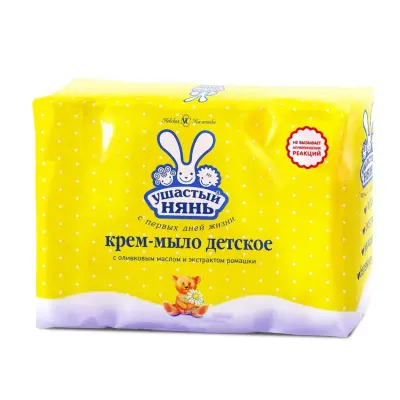 Ушастый Нянь крем мыло с оливковым маслом и ромашкой 4*100 г 