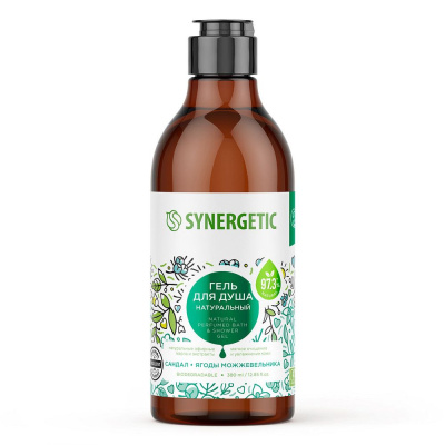 Synergetic гель для душа сандал и ягоды можжевельника 380 мл 