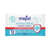 Mepsi влажные очищающие салфетки с антибактериальным эффектом 15 шт