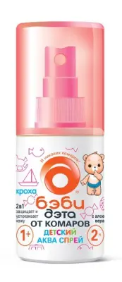 ДЭТА-АКВА БЭБИ Аэрозоль 2 в 1 с 3х лет, 100 мл 