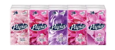 Papia носовые платочки ароматизированные 3-х слойные 10уп по 10 платочков 1 шт=1уп, 1спайка=10 шт 