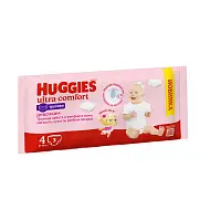 Huggies ultra comfort 4 9-14 кг трусики подгузники 3 шт для девочек