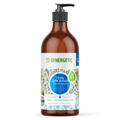 Synergetic гель для душа кокос и масло макадамии 750 мл 