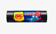 BIG City пакеты для мусора сверхпрочные 120л черные 10 шт